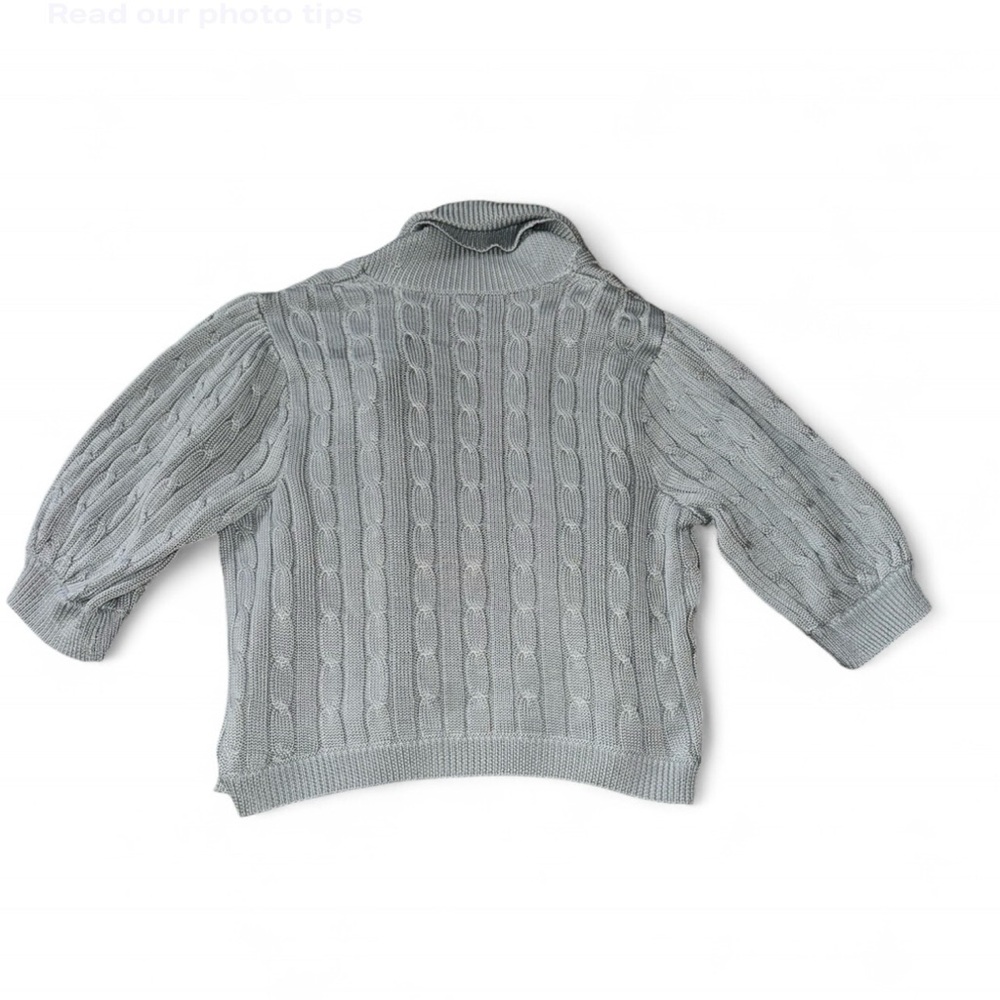 Ralph Lauren Light Gray Cable Knit Women’s size XL Cardigan Sweater NWT - Picture 2 of 3